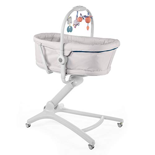 Chicco Baby Hug 4 in 1 Stubenwagen ab 0 Monate, Erhöhte Babyliege, Babybett, Hochstuhl mit Spielbogen, bis 15 kg, Verstellbare Rückenlehne, Verstellbare Höhe und 4 Räder