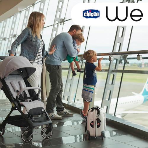 Chicco We Kinderwagen, faltbar, ultraleicht, von 0 Monaten bis 22 kg, Reise Kinderwagen, neigbar, mit Schlafposition, gepolsterte Schultergurte, kompakter Verschluss, Tasche und Regenschutz – Schwarz