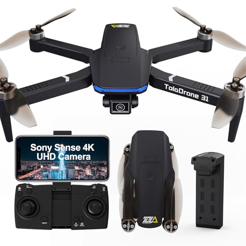 Toladrone GPS Drohne für Erwachsene Drone mit 4K Kamera 5G FPV Übertragung Bürstenlosem Motor Autom Rückkehr Drohnen für Anfänger TD31GPS