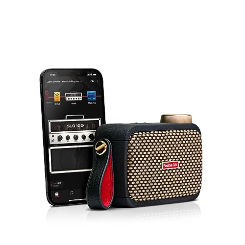 Positive Grid Spark GO 5 W Ultra tragbarer, intelligenter Gitarrenverstärker, Kopfhörerverstärker und Bluetooth Lautsprecher mit Smart App für E Gitarre, Akustikgitarre oder Bass