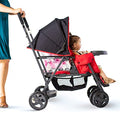 Joovy 8141 Caboose kompakteste und wendigste Doppel Kinderwagen, rot