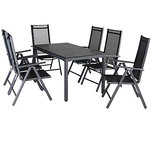 Casaria Gartenmöbel-Set, klappbarer Tisch & Stühle