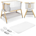 Moby System, Anbaubett Dreemy 3in1, für Kinder bis 9 kg, 7 stufig Höhenverstellung, 4 Transporträder, Abnehmbare Seitenwand, Ablage für Krippe