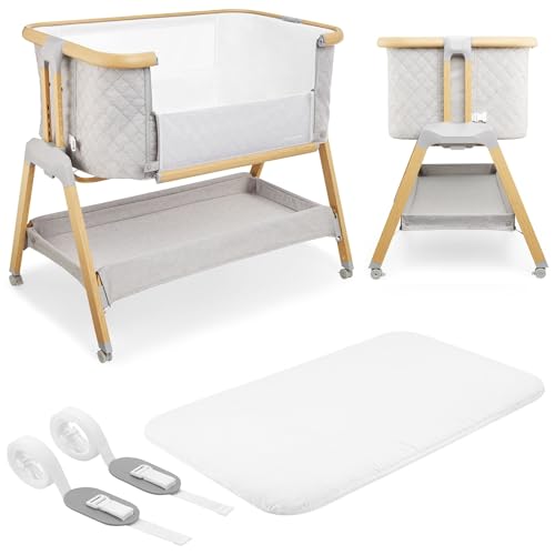 Moby System, Anbaubett Dreemy 3in1, für Kinder bis 9 kg, 7 stufig Höhenverstellung, 4 Transporträder, Abnehmbare Seitenwand, Ablage für Krippe