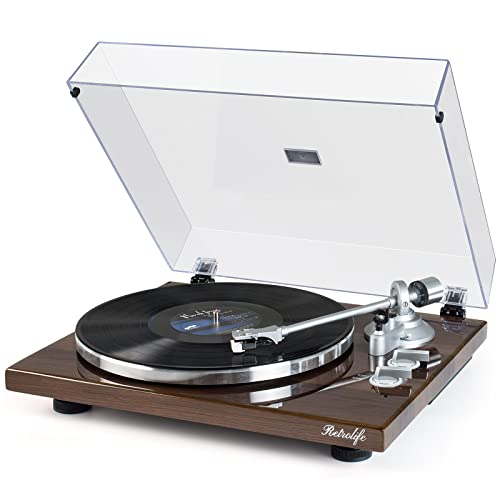 Vinyl Plattenspieler Bluetooth Schallplattenspieler Riemenantrieb Eingebauter Phono Vorverstärker 2 Geschwindigkeiten 33 u. 45 U/min Einstellbare Gegengewicht Magnetic Cartridge  Aufnahme über PC