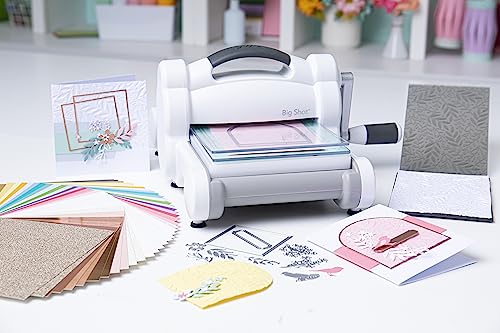 Sizzix Big Shot Starter Set für manuelles Stanzen und Prägen (6 Zoll) | Kartenherstellung, Papierbasteln, Scrapbooking, Schablonieren und mehr, Weiß/Grau, Einheitsgröße