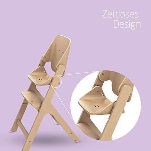 Maxi Cosi Nesta, Hochstuhl ab Baby, Hochstuhl aus Holz, nach hinten verstellbarer Hochstuhl, wächst mit Ihnen bis zu 99 Jahren, Natural Wood