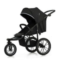 Kinderkraft HELSI Buggy bis 27 kg, Buggy ab geburt, Baby Jogger, Laufkinderwagen mit große Luftreifen, Liegefunktion, Verstellbarer Elterngriff, Zusammenklappen, Untersitzkorb, Schwarz