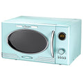 Melissa 16330131 Retro Mikrowelle/900 Watt/23 Liter Garraum,Design Mikrowelle mit Grill/Peppermint Baby Blau