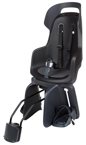 BOBIKE 8012700008   Fahrradkindervordersitz GO Maxi mit Liegesystem für Fahrräder mit 26” bis 29” Laufrädern geeignet für Kinder mit Rahmenverankerung in Farbe Urban Schwarz