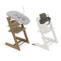 Stokke Tripp Trapp Stuhl (Oak Brown) mit Newborn Set und Baby Set (Hazy Grey)   Sicher, verstellbar, ergonomisches Design