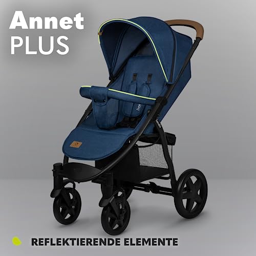 LIONELO Annet Plus Buggy bis 22 kg mit Liegefunktion, Kinderwagen klein zusammenklappbar mit Zubehör, Eva Schaum Räder, Moskitonetz, Fußdecke Getränkehalter, Korb