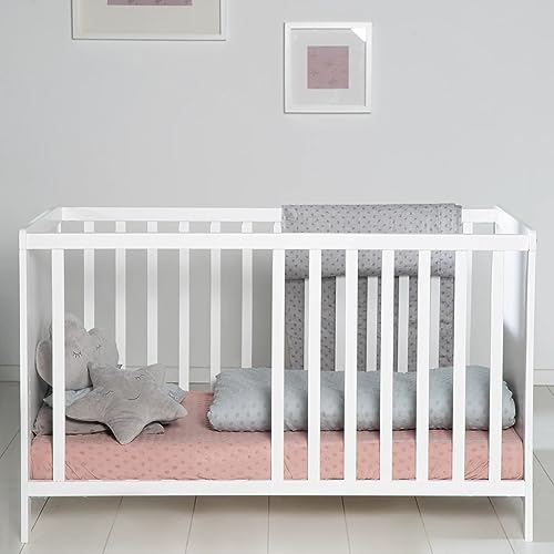 roba 2 in 1 Babybett 60 x 120 cm   Gitterbett &amp; Beistellbett 6 fach Höhenverstellbar   5 Schlupfsprossen   Holz weiß