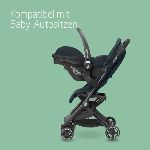 Maxi Cosi Lara2 Baby Kinderwagen, 0–4 Jahre, 0–22 kg, federleichter, kompakter Buggy, 3 Liegepositionen, flache Liegeposition, klein zusammenklappbar, Schultergurt, Essential Graphite