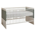 Stella Trading MITOS Sicheres Babybett 70x140 cm in Weiß/Salbei   Funktionales Baby Gitterbett für Ihr Babyzimmer   78 x 81 x 145 cm (B/H/T)