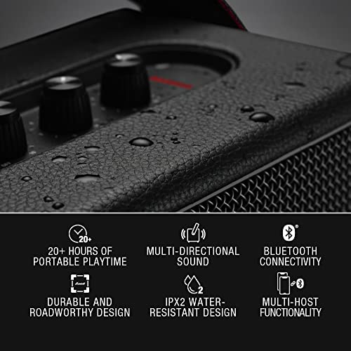 Marshall Kilburn II Bluetooth Tragbarer Lautsprecher, Kabelloser, Wasserabweisend   Schwarz, EU