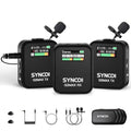 SYNCO Wireless Lavalier Mikrofon, G2A2MAX Kabellos Ansteckmikrofon 24H 200m Reichweite für DSLR Kamera Telefon, Drahtloses Lav Mikrofon für Vlog YouTube