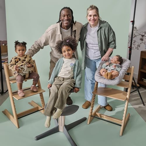 Stokke Tripp Trapp Hochstuhl, Storm Grey (inklusive Stuhl &amp; Baby Set2) mit Newborn Set   Sicheres, verstellbares, ergonomisches Design