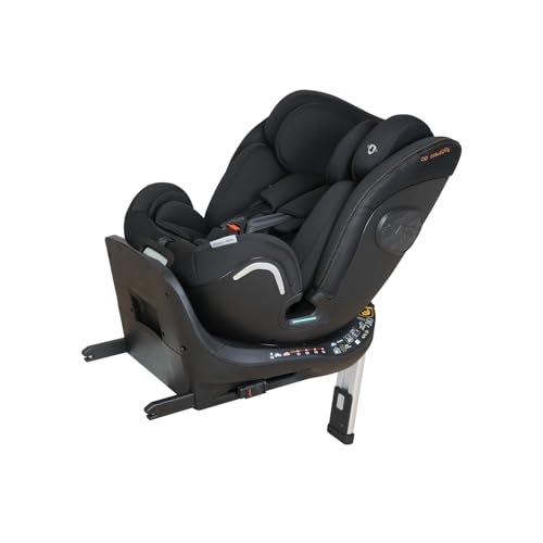 Casualplay Kora Isize Autositz, drehbar, mit Isofix und Fußstütze, Gruppe 0 1 2 3 von 0 bis 12 Jahren oder von 40 bis 150 cm Höhe und SPS Seitenschutzvorrichtung, schwarz