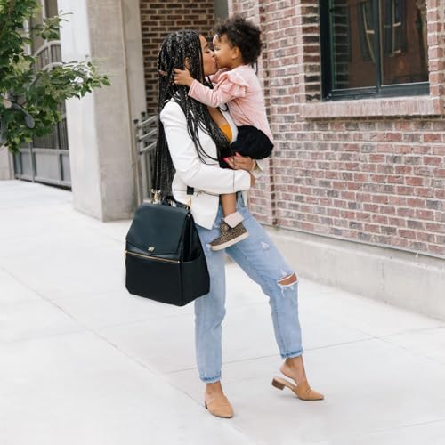 Freshly Picked Classic Baby Diaper Bag Backpack, Wipeable Vegan Leather Diaper Bag With Changing Pad, Convertible Diaper Bags
