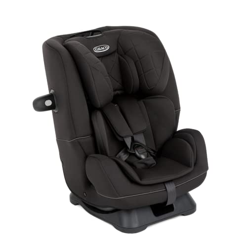 Graco SlimFit™ R129 Reboarder Kindersitz, Autositz rückwärtsgerichtet ab Geburt bis ca. 4 Jahre (40 105 cm), ab 15 Monaten (76 145 cm) auch in Fahrtrichtung, Seitenaufprallschutz, schwarz, Midnight