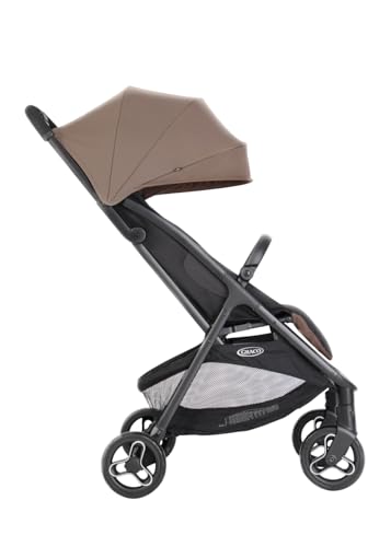 Graco Myavo™ Reisebuggy, ab Geburt bis ca. 4 Jahre (bis 22 kg), leicht, schnell zusammenklappbar, zusammengeklappt freistehend, großer Staukorb, inkl. Regenverdeck, braun, Fossil