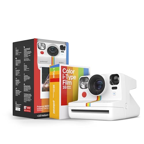 Polaroid Now  Generation 2   Camera   Film Bundle (16 Photos Included)   White   Bluetooth Connected App Controlled Instant Film Camera 6437