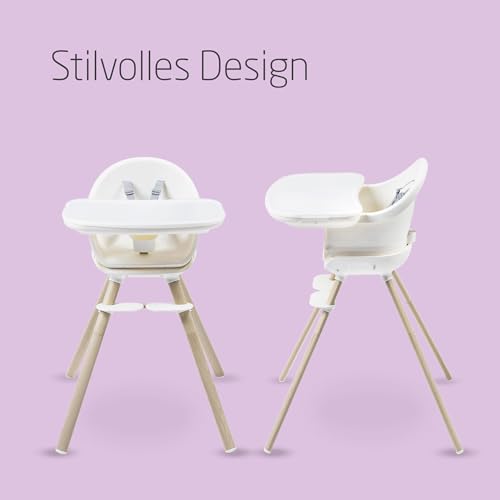 Maxi Cosi Moa 4 in 1 Kinderhochstuhl mitwachsend, 6 Mon–7 Jahre, 0–25kg, verstellbarer Hochstuhl Baby, in eine Sitzerhöhung, einen Hocker und einen kleinen Tisch mit Sitz verwandelbar, Beyond White