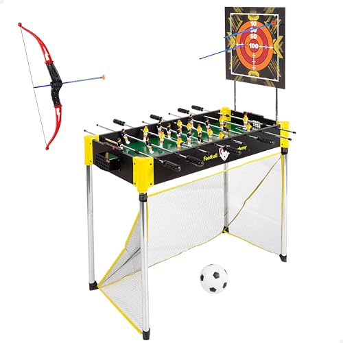 COLORBABY CB Games, 5 in 1 Multispieltisch, Fußball, Tischfußball, Tischfußball, Hockey, Bogenschießen, 92 x 41 x 61 cm, Tischfußball für Kinder, Geschenk für die ganze Familie (85419)