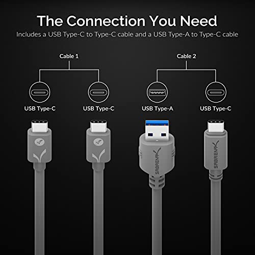 Sabrent Portable SSD 1TB, Festplatte extern NVMe, USB 3.2 Gen 2, 1000 MB/s Lesen, 1000 MB/s Schreiben, USB C Kabel enthalten, Externe M.2 SSD Aluminiumschale, Silber (SB 1TB NANO)
