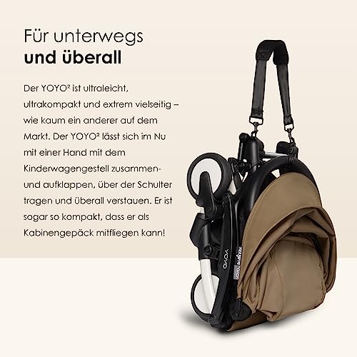 BABYZEN YOYO2 Kompletter Kinderwagen   Inklusive YOYO 0  Neugeborenen Set (Toffee), Kinderwagengestell (White) &amp; 6  Textilset (Toffee)   für Kleinkinder bis 22 kg
