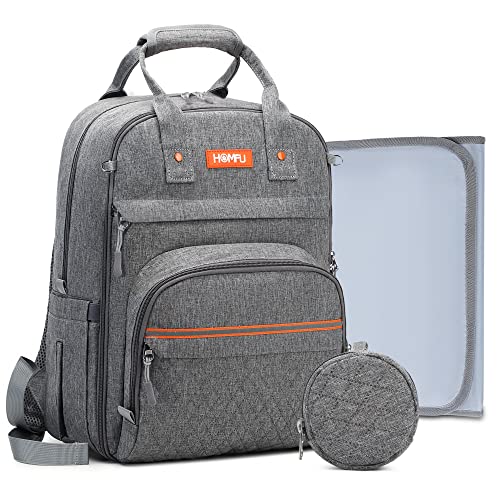 Homfu Wickeltasche Rucksack Mama Krankenhaus Babytaschen für Mädchen Jungen Multifunktionaler großer Laptop Reiserucksack Mama Papa Wickeltasche mit Wickelunterlage Wasserdicht Mutterschaft Baby