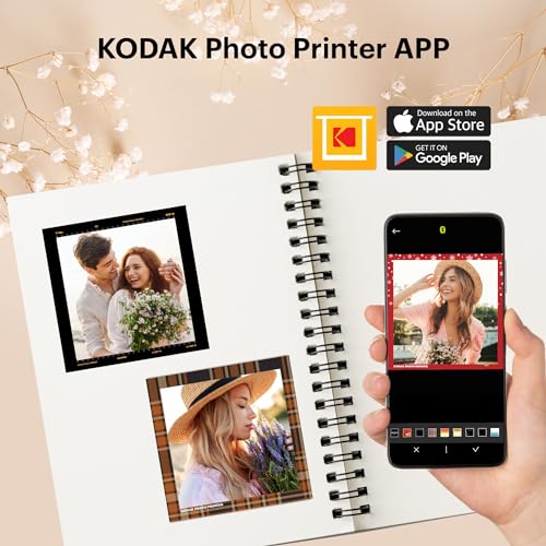Kodak Mini Shot 3 Retro 4PASS 2 in 1 Sofortbildkamera und Fotodrucker, Tragbar (7,6 x 7,6 cm)   Paket mit 68 Blatt, Weiß