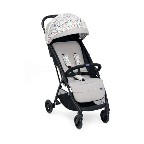Chicco Glee leichter Kinderwagen, Buggy, praktisch und leicht, automatischer Schließmechanismus, breiter und bequemer Sitz, hochwertige Räder, verstellbare Rückenlehne, Sonnendach, bis zu 22 kg, beige