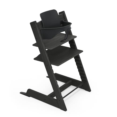 Stokke Tripp Trapp Hochstuhl, Oak Black   Inklusive Stuhl   Baby Set2 für Kinder von 6 36 Monaten   Verstellbar, ergonomisch &amp; leicht zu reinigen
