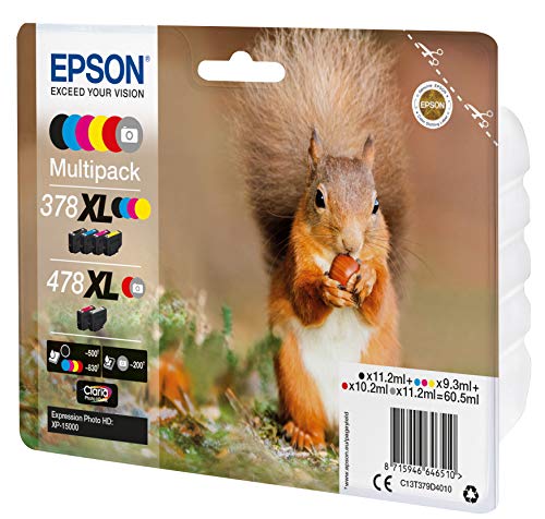 Epson Original 378XL/478XL Tinte Eichhörnchen, XP 15000, Multipack 6 farbig