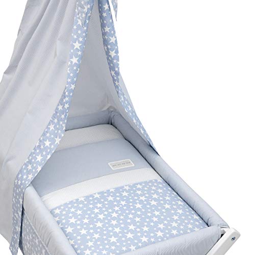 Cambrass 34986 Babybett Aus Holz X Form plus Himmel (Stange) Kollektion, Star, 55 x 87 x 74 cm, hellblau