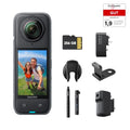 Insta360 X4 Creator Bundle – wasserdichte 8K 360° Action Cam, 4K Weitwinkelvideos, Unsichtbarer Selfie Stick, Abnehmbarer Linsenschutz, 135 min Akkulaufzeit, KI Bearbeitung, Stabilisierung