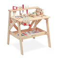 Melissa &amp; Doug Wooden Project Solid Wood Workbench (Pretend Play, Sturdy Wooden Construction, Storage Shelf, 66.04 cm H × 47.625 cm W x 60.96 cm L)