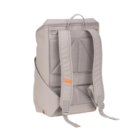 LÄSSIG Baby Wickelrucksack mit Wickelunterlage, Kinderwagenbefestigung und Flaschenhalter/GRE Slender Up Backpack