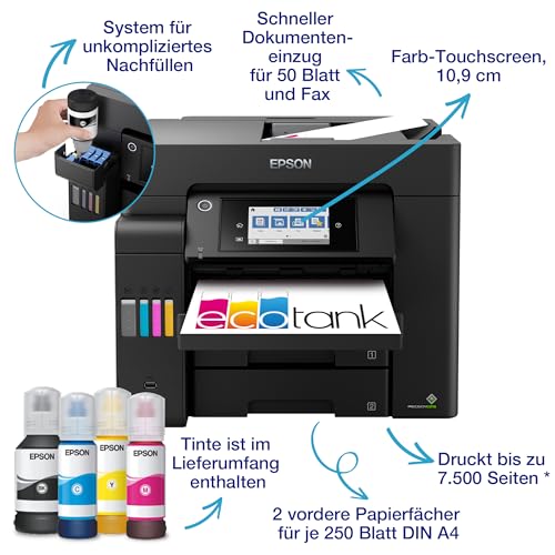 Epson EcoTank ET 5800 DIN A4 Multifunktions WLAN Tintentankdrucker mit Fax