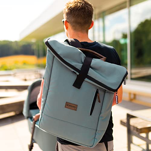 Gesslein 155 großer Wickelrucksack Wickeltasche mit einem Volumen von 30,5l! Zubehör und Kinderwagenbefestigung inkl., Anthrazit, XL