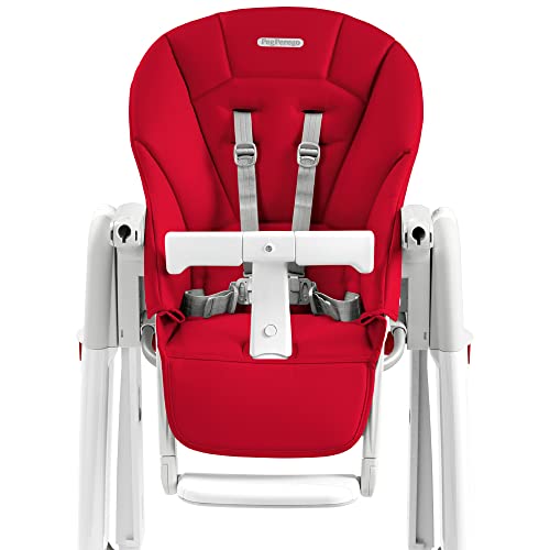 Peg Perego Tatamia Follow Me – Multifunktions Hochstuhl für Neugeborene, Babyliege, Schaukelstuhl, 6 Räder, zusammenklappbar, für Kinder von 0 bis 3 Jahren (0 15 kg), Erdbeere