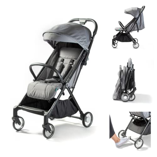 Urban Kanga Wallaby Reisebuggy Flugzeug Handgepäck Leichter und Kompakter Kinderwagen Buggy mit Liegefunktion (Grau Oxford Stoff)