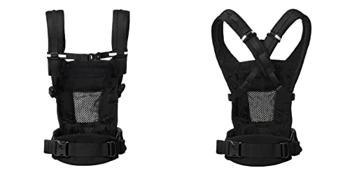 Ergobaby Adapt Babytrage für Neugeborene ab Geburt, 3 Positionen SoftFlex Mesh Ergonomische Babybauchtrage Rückentrage Baby Tragetasche, Onyx Black