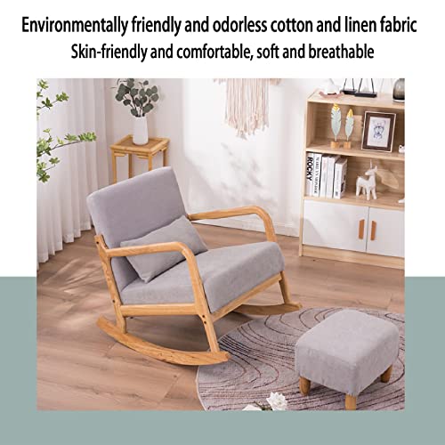 Rocking Chairs,solid wood rocking chair,kleiner schaukelstuhl balkon,Hochdicker Schaukelstuhl mit weichem Sitz und Kissen für den Innenbereich, Veranda, Garten, Garten, Terrasse, Balkon ( Color : Dark