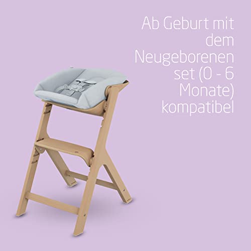 Maxi Cosi Nesta, Hochstuhl ab Baby, Hochstuhl aus Holz, nach hinten verstellbarer Hochstuhl, wächst mit Ihnen bis zu 99 Jahren, Natural Wood