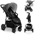 LIONELO Natt Kinderwagen Buggy bis zu 22 kg Verstellbarer Griff und Verstellung der Rückenlehne zur Liegeposition, 5 Punkt Gurt Große Offroad Räder Wasserdichtes XXL Verdeck, 0 4 Jahre