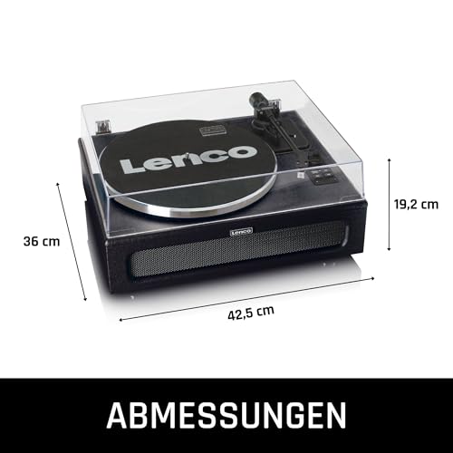 Lenco LS 430 Plattenspieler   Bluetooth Plattenspieler   integrierte Lautsprecher 40 Watt RMS   Riemenantrieb   Pitch Control   Vorverstärker   RCA Out und AUX In   3,5mm   Schwarz LS 430BK
