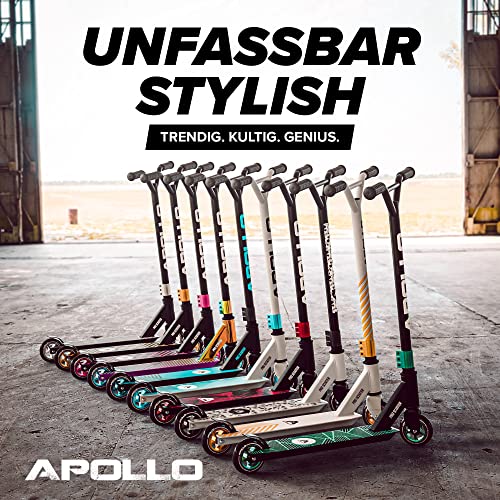 Apollo Stunt Scooter   Genius Pro | Robuster Kinder Scooter mit ABEC 9 Kugellager | Trick Roller, Tretroller, Starker Stuntroller | Top Stunt Scooter Kinder ab 6 Jahre | perfekt auch als Cityroller